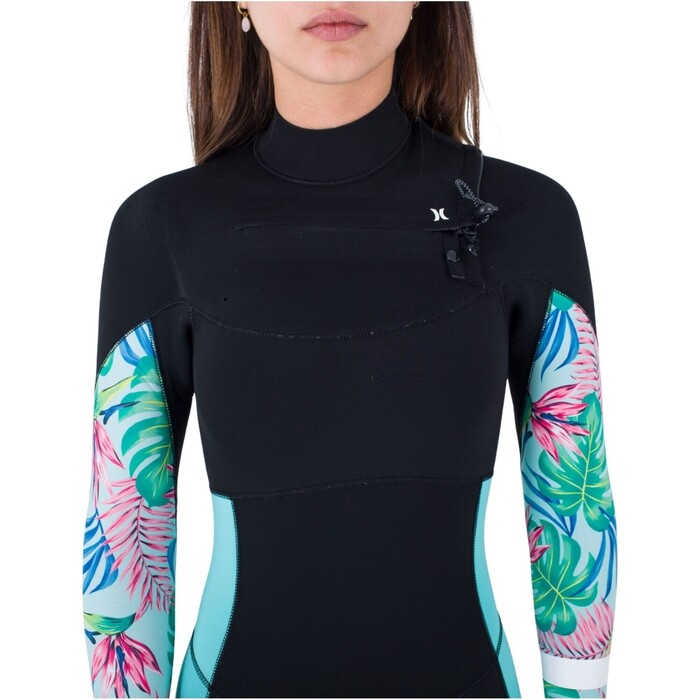 2024 Hurley Womens Plus Printed 4/3mm Chest Zip Wetsuit WFS0012433 - Java Tropical